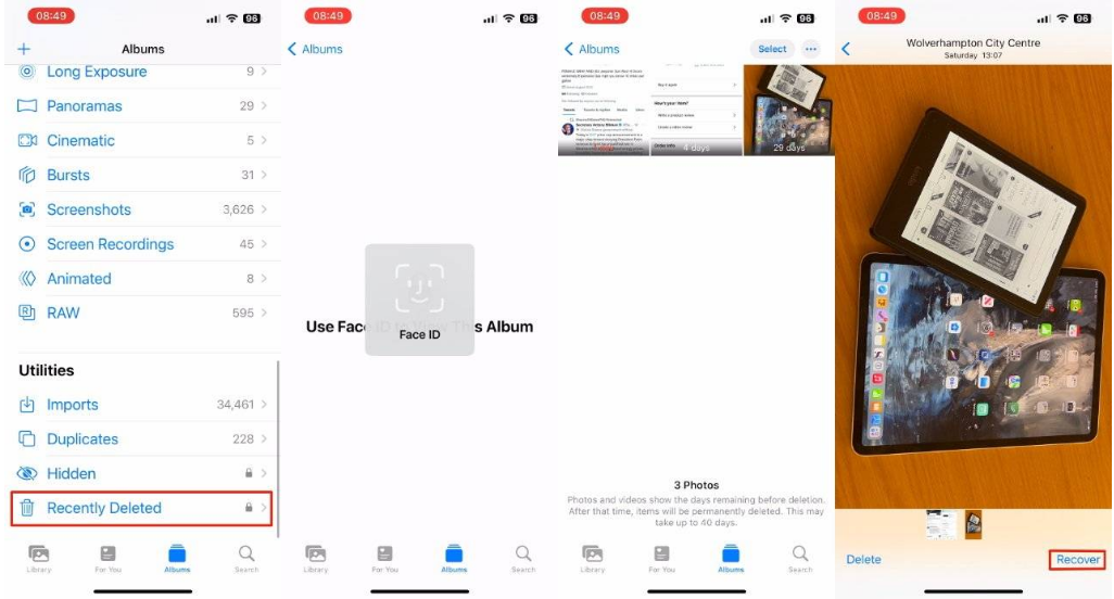 融安苹果14维修分享 iPhone14 上恢复已删除的照片 